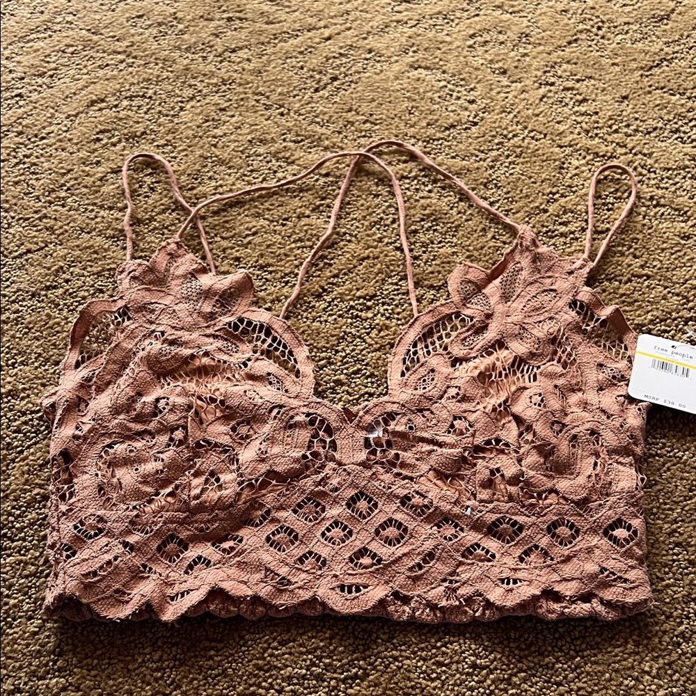 Free People Lace Bralette in Tan